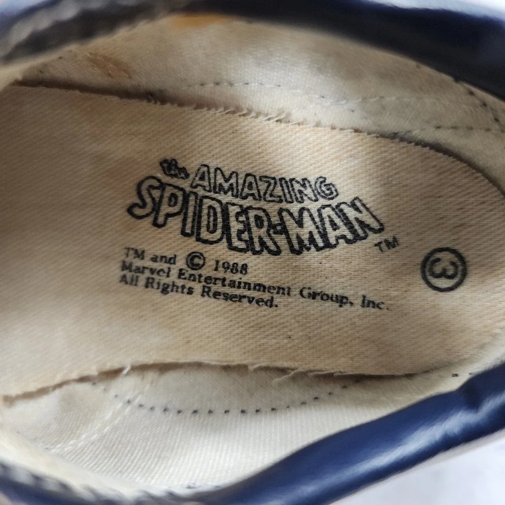 Marvel Spider Man 1988 Toddler Shoes SIZE 3 Collector Rare VINTAGE